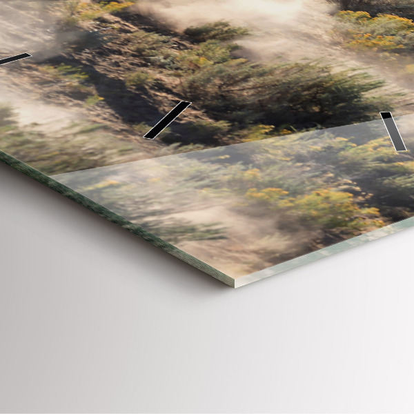 Horloge murale carrée Un troupeau de chevaux au galop