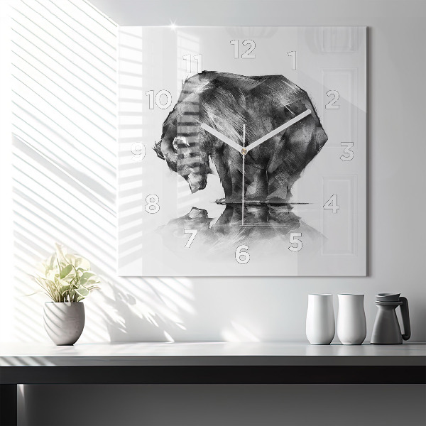 Horloge carrée en verre Ours de dessin animé