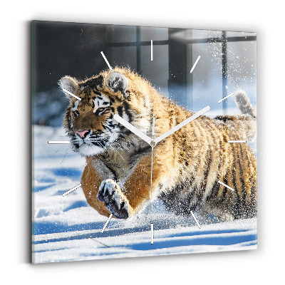 Horloge carrée en verre Un pas courageux en avant
