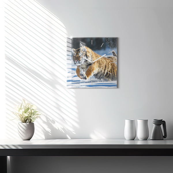 Horloge carrée en verre Un pas courageux en avant