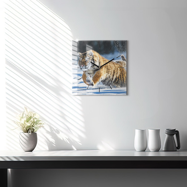 Horloge carrée en verre Un pas courageux en avant