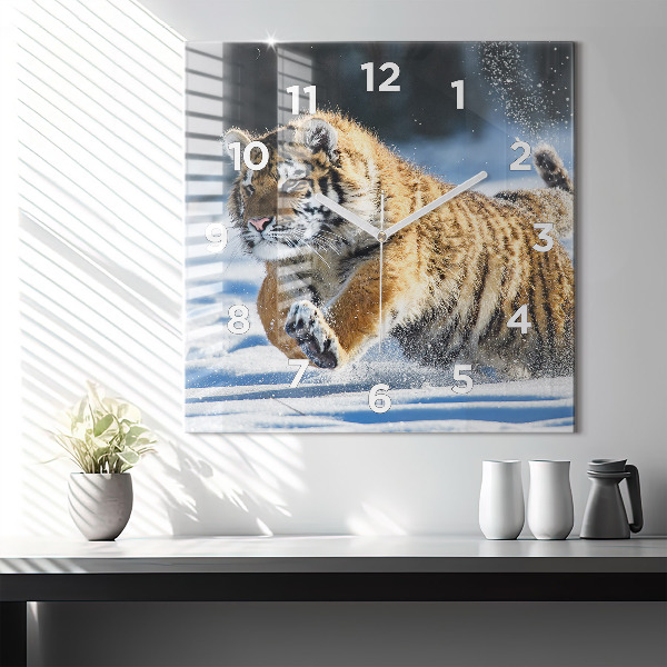 Horloge carrée en verre Un pas courageux en avant