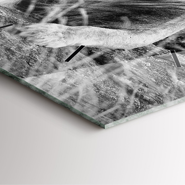 Horloge carrée en verre Abstraction - Lion