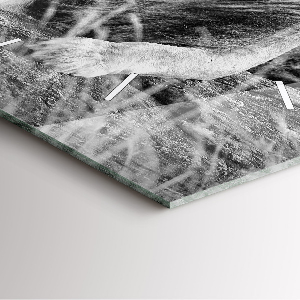 Horloge carrée en verre Abstraction - Lion