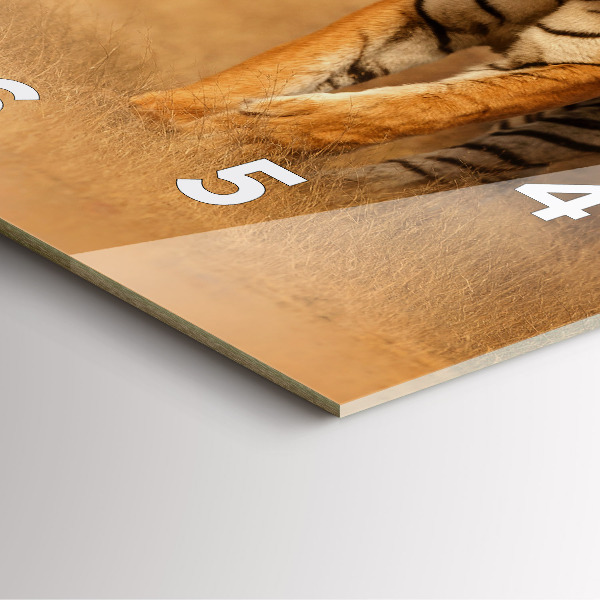 Horloge carrée en verre Chasse au tigre