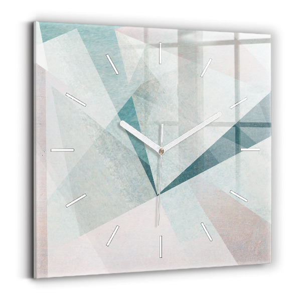 Horloge carrée en verre Texture abstraite de triangles