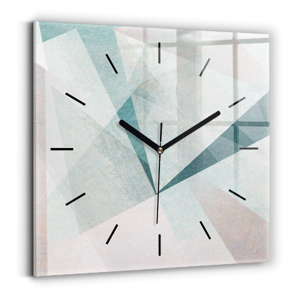 Horloge carrée en verre Texture abstraite de triangles