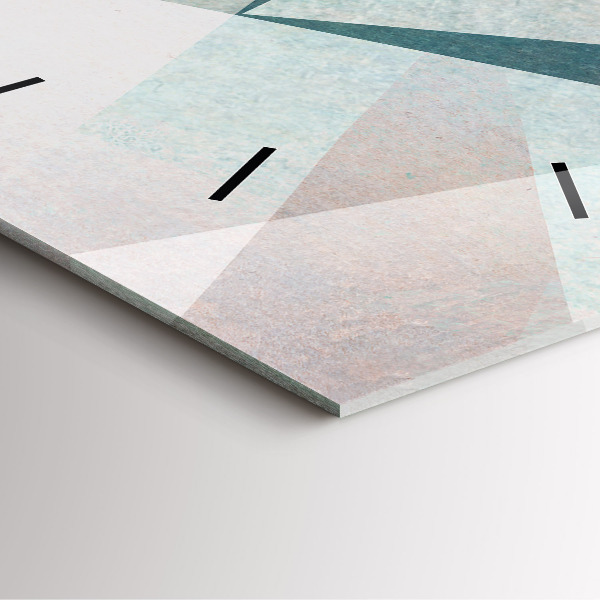 Horloge carrée en verre Texture abstraite de triangles