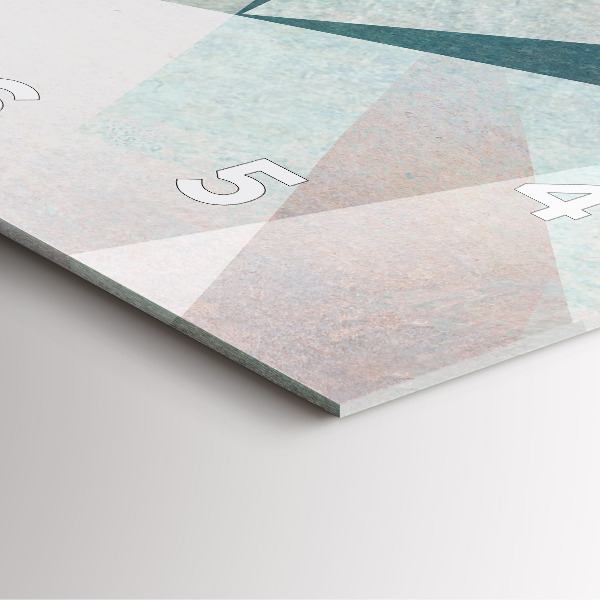 Horloge carrée en verre Texture abstraite de triangles