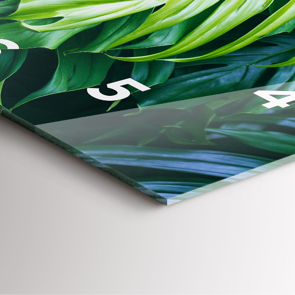 Horloge carrée en verre Le côté tropical de la nature