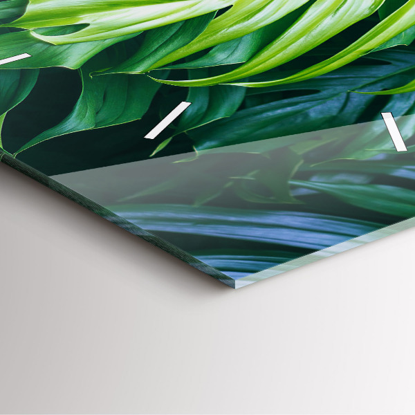 Horloge carrée en verre Le côté tropical de la nature