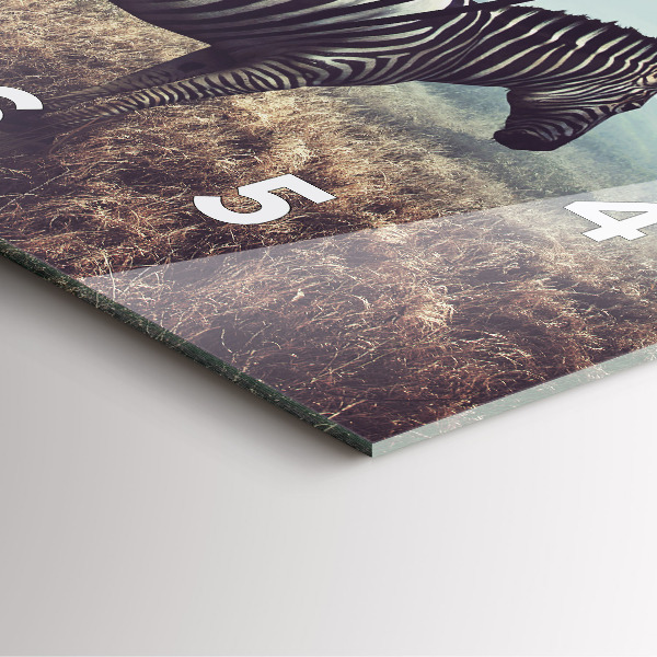 Horloge carrée en verre Zèbre – Abstraction