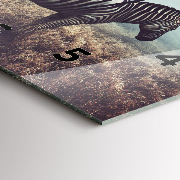 Horloge carrée en verre Zèbre – Abstraction