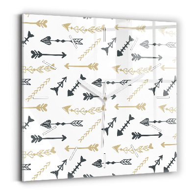 Horloge carrée en verre Motif hipster géométrique