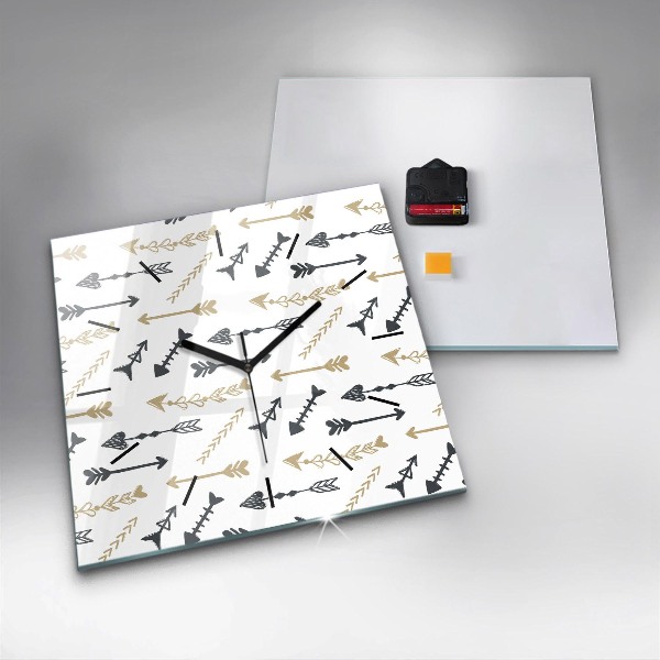 Horloge carrée en verre Motif hipster géométrique