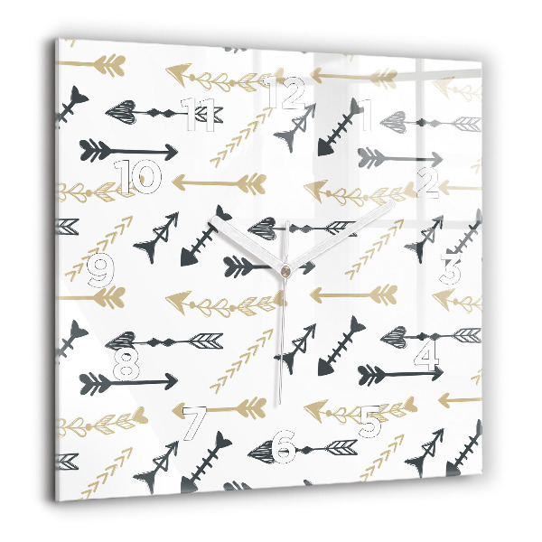 Horloge carrée en verre Motif hipster géométrique