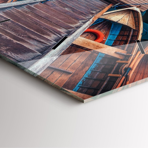 Horloge carrée en verre Jetée et lac