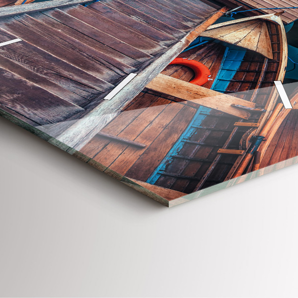 Horloge carrée en verre Jetée et lac