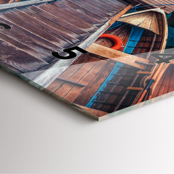 Horloge carrée en verre Jetée et lac