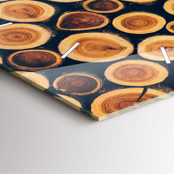 Horloge carrée en verre Bois