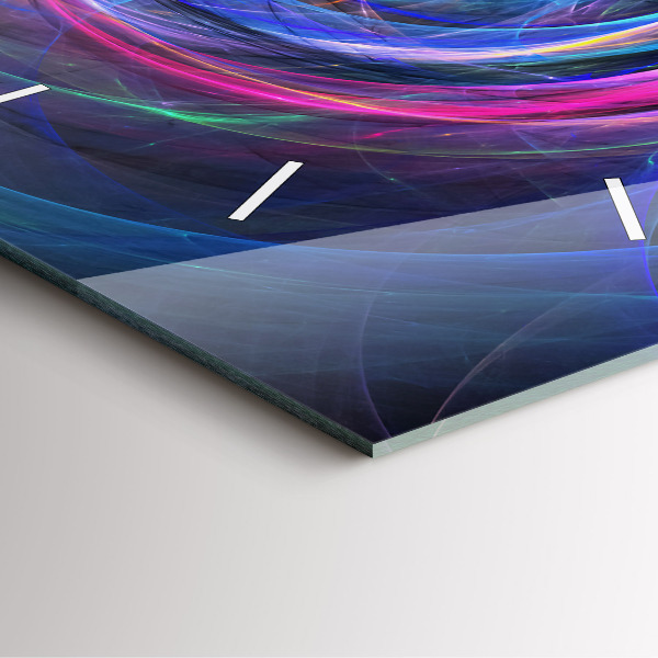 Horloge carrée en verre Fractale colorée