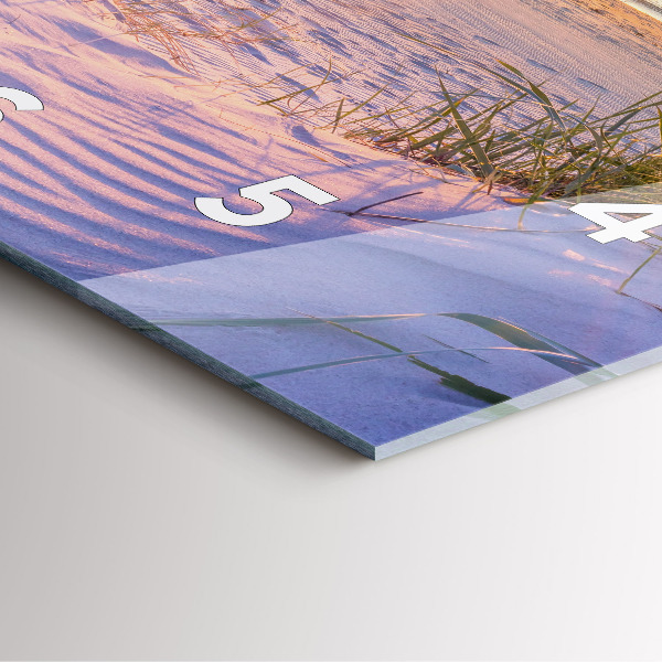 Horloge carrée en verre Mer ensoleillée polonaise