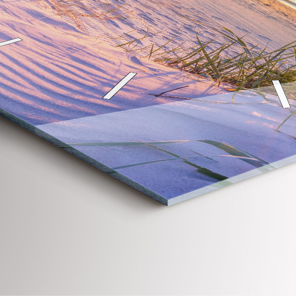 Horloge carrée en verre Mer ensoleillée polonaise