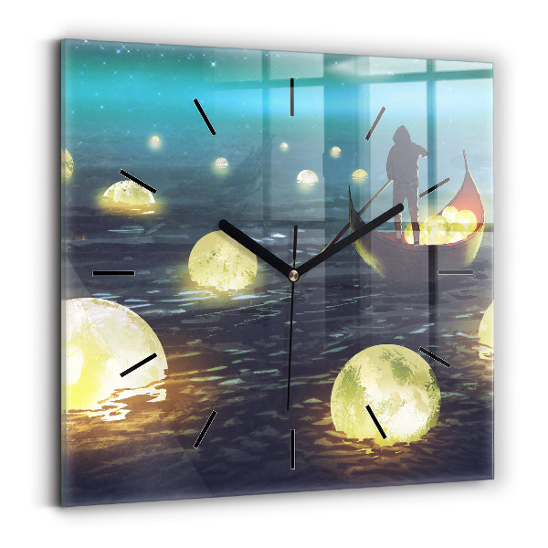 Horloge carrée en verre Abstraction