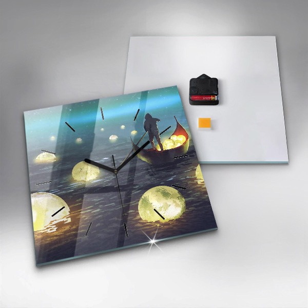 Horloge carrée en verre Abstraction