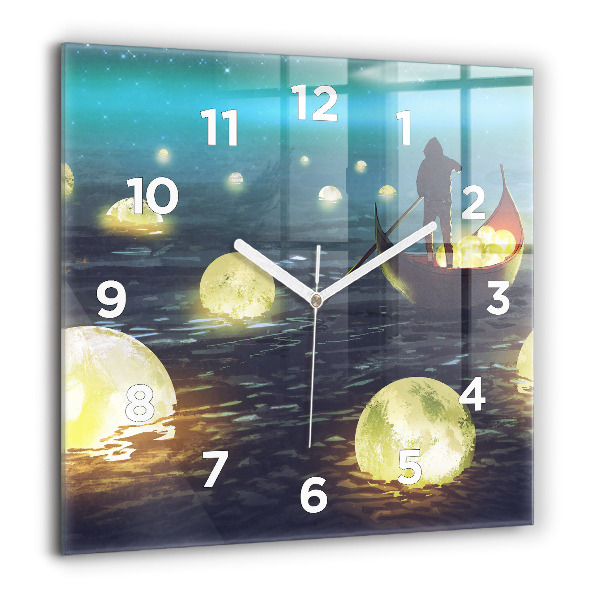Horloge carrée en verre Abstraction