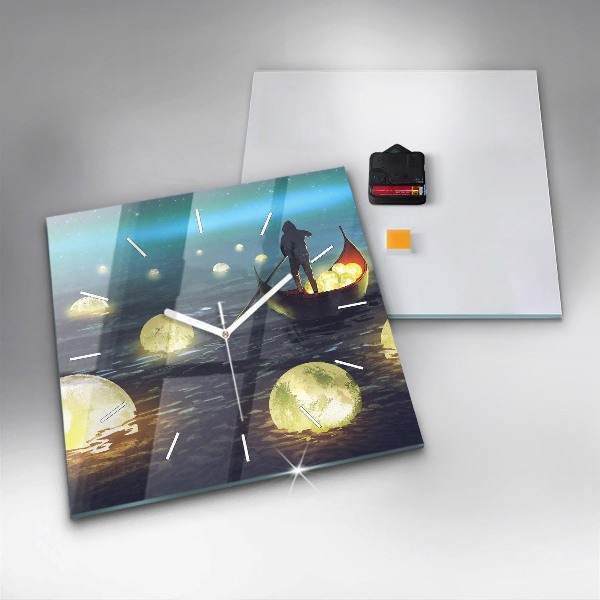 Horloge carrée en verre Abstraction