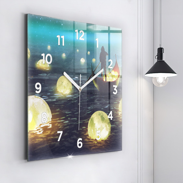 Horloge carrée en verre Abstraction