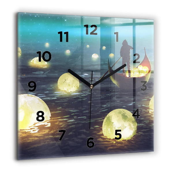 Horloge carrée en verre Abstraction