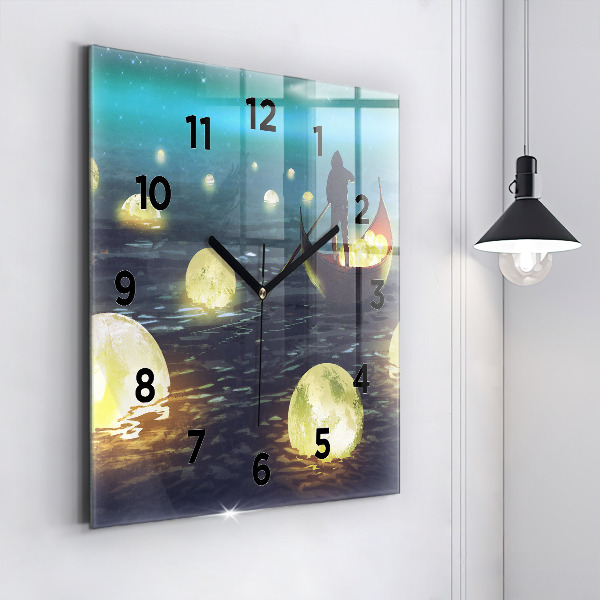 Horloge carrée en verre Abstraction