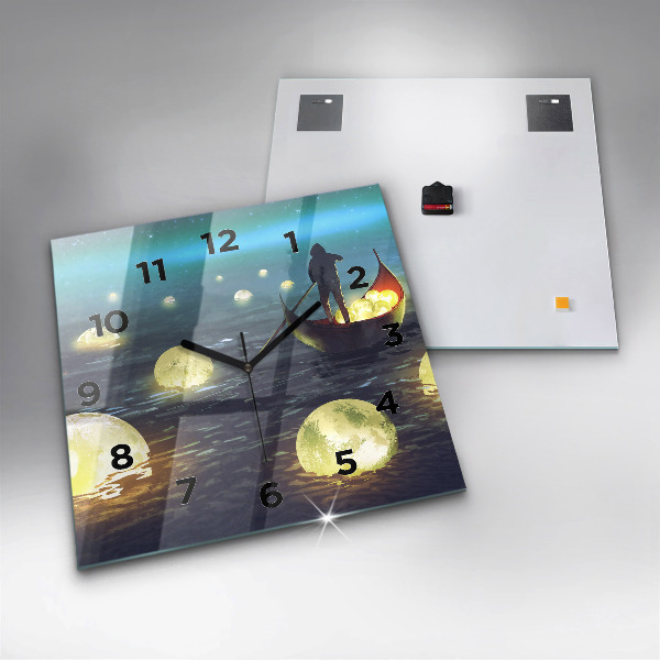 Horloge carrée en verre Abstraction