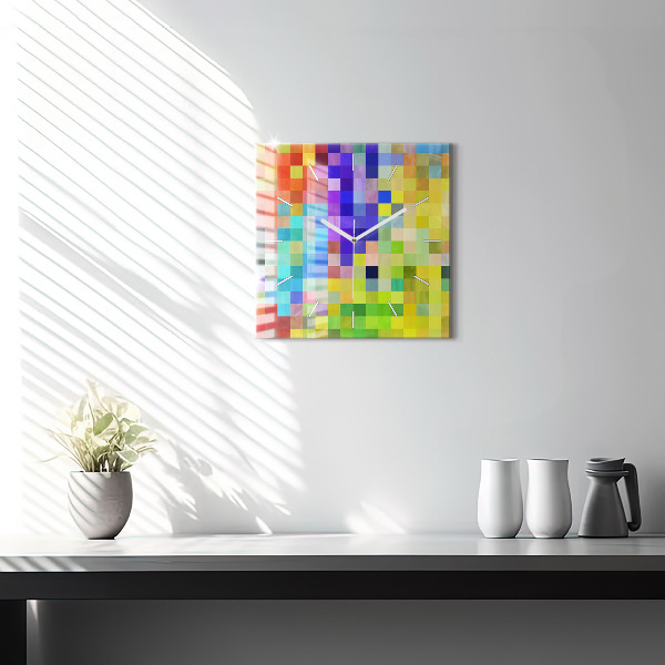 Horloge carrée en verre Composition des carrés