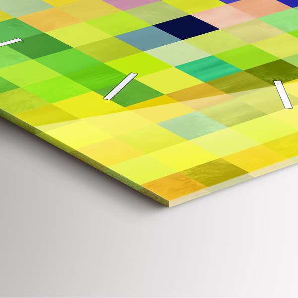 Horloge carrée en verre Composition des carrés