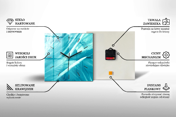 Horloge carrée en verre Aurores boréales