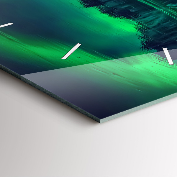 Horloge carrée en verre Aurores boréales