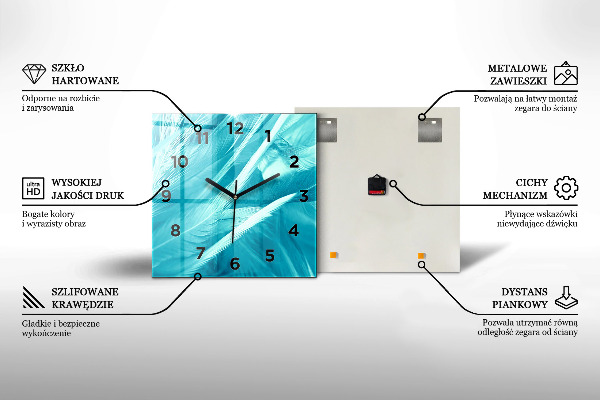 Horloge carrée en verre Aurores boréales