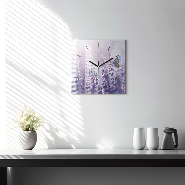 Horloge carrée en verre Abstraction