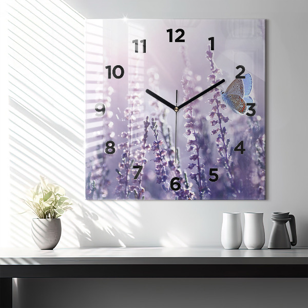 Horloge carrée en verre Abstraction