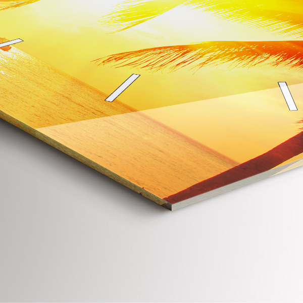 Horloge carrée en verre Vacances Détente Été