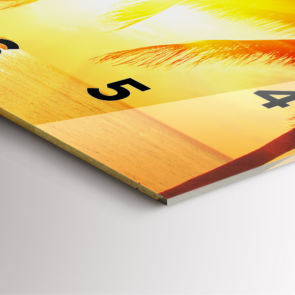 Horloge carrée en verre Vacances Détente Été