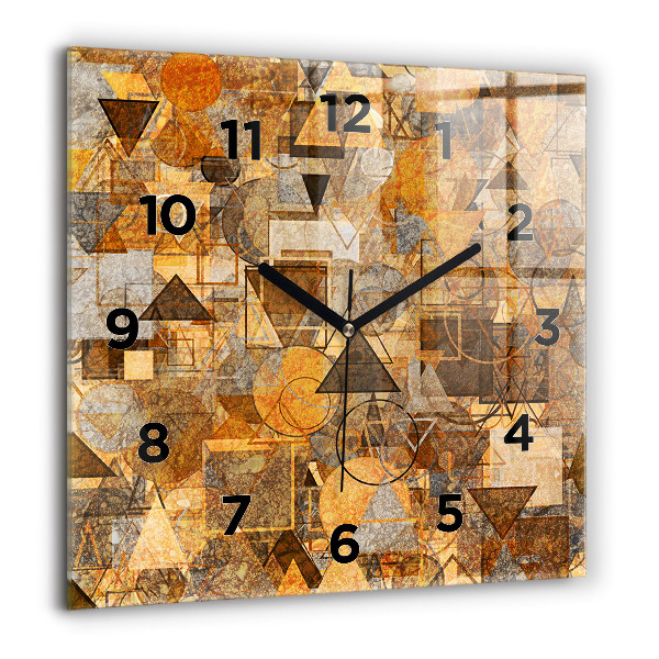 Horloge carrée en verre Formes géométriques
