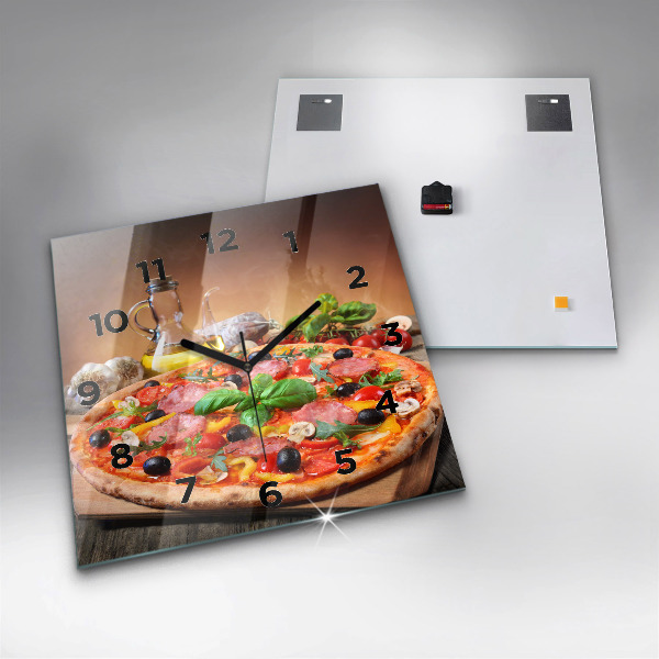 Pendule carrée en verre 'Le cœur culinaire de l''Italie'