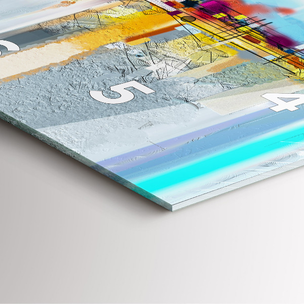 Pendule carrée en verre 'Paysage abstrait à l''huile'