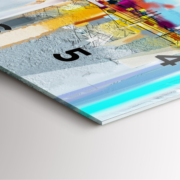 Pendule carrée en verre 'Paysage abstrait à l''huile'