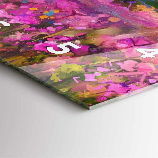 Pendule carrée en verre Prairie au coucher du soleil