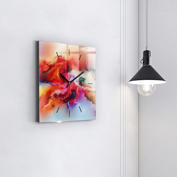 Pendule carrée en verre Peinture renversée